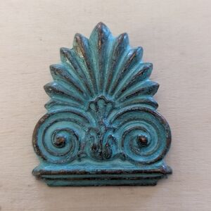 Vintage Aztec Style Turquoise Color Brooch Pin Primitive South American